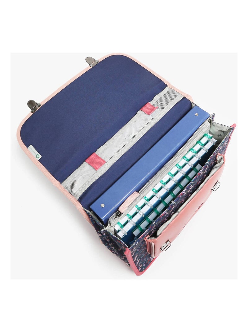 Cartable 35cm Retro Caméléon 2 compartiments - CP Bleu Rose clair - Kiabi