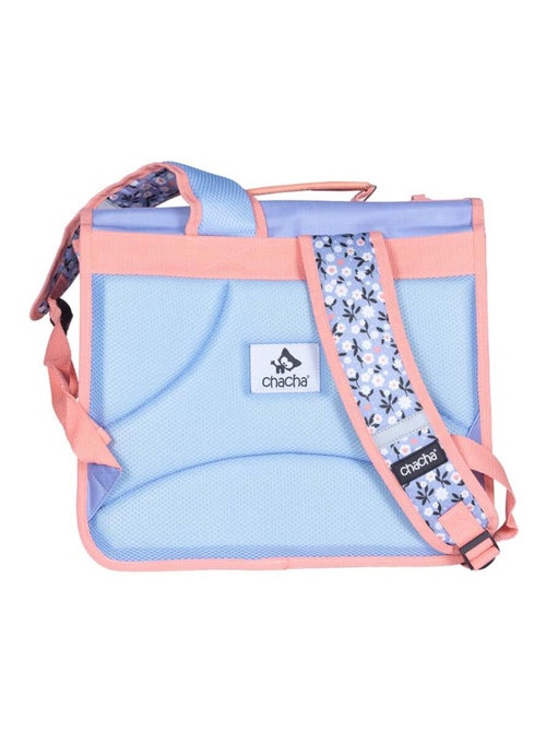 Cartable 36 cm CHACHA LOVELY violet motif fleuri et chaton - Kiabi