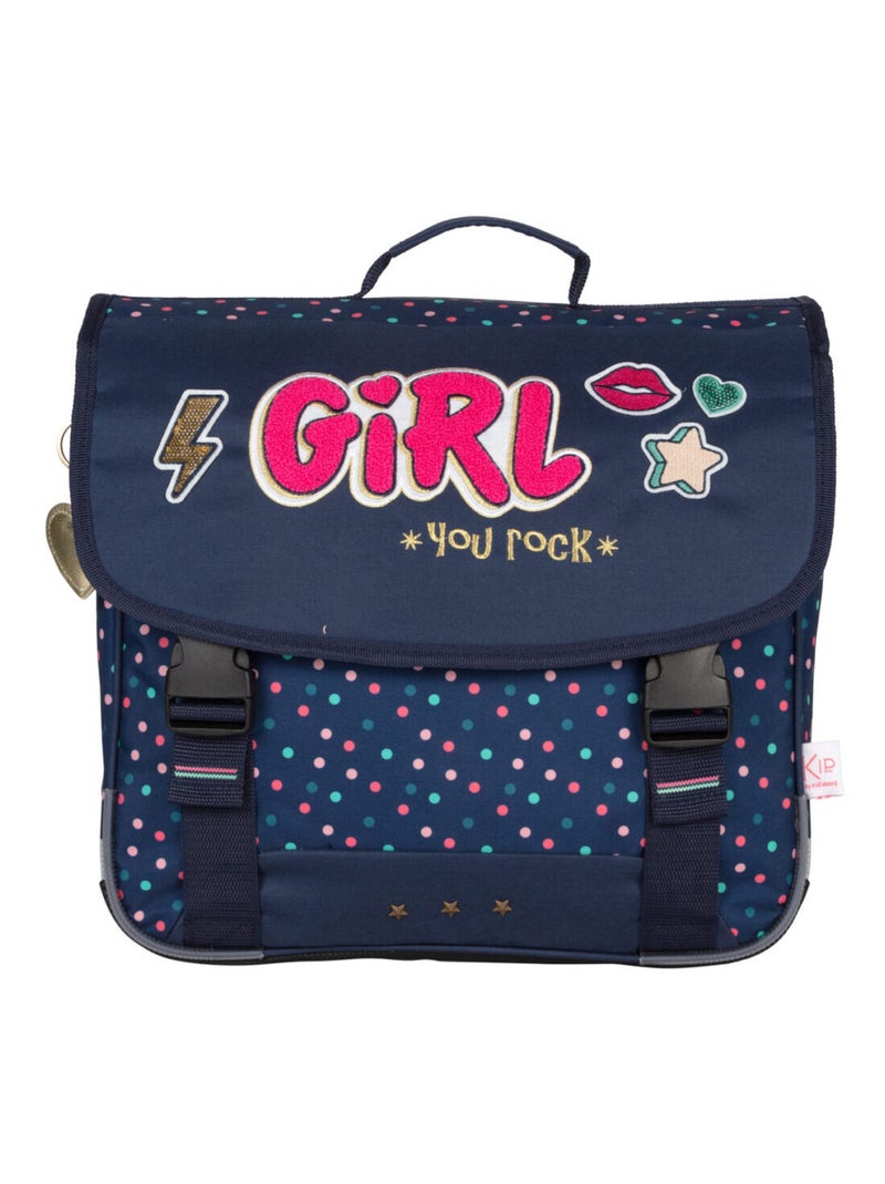 Cartable 38 cm KIP GIRL YOU ROCK Marine/Multicolore - Kiabi