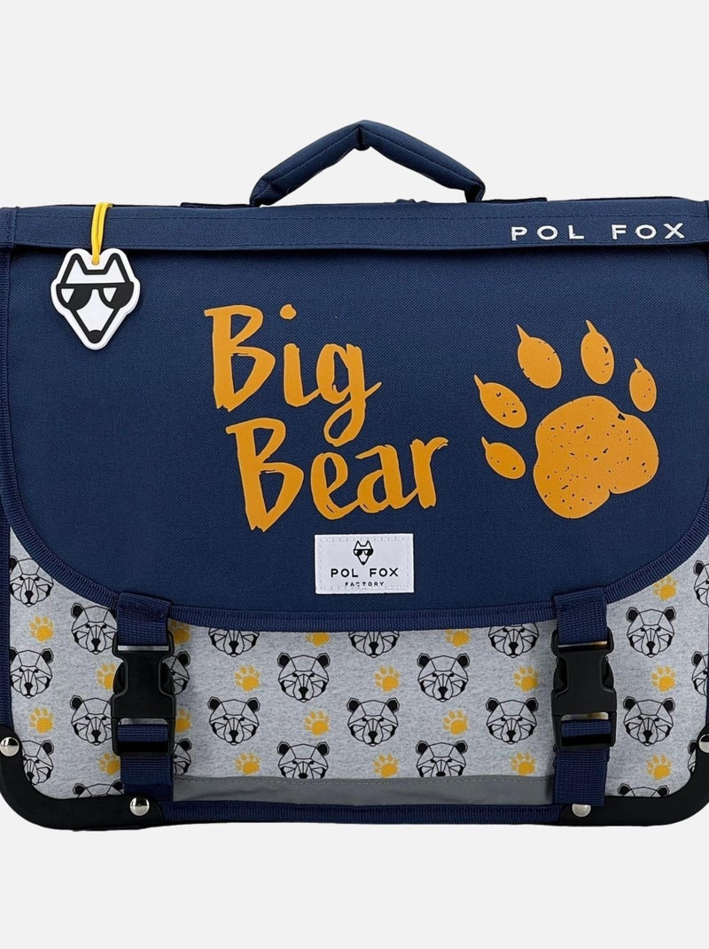 Cartable 38 cm POL FOX BEAR Gris chiné - Kiabi