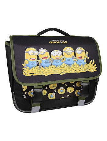 Cartable 38cm noir Les Minions 2 compartiments - Bagtrotter