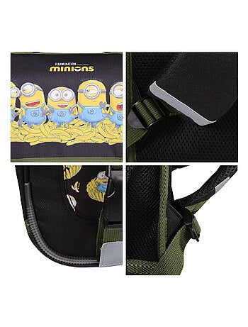Cartable 38cm noir Les Minions 2 compartiments - Bagtrotter