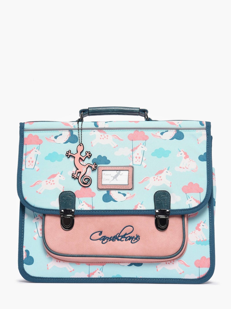 Cartable 38cm Retro Caméléon 2 compartiments - CP/CE1/CE2 Bleu Rose Bleu - Kiabi