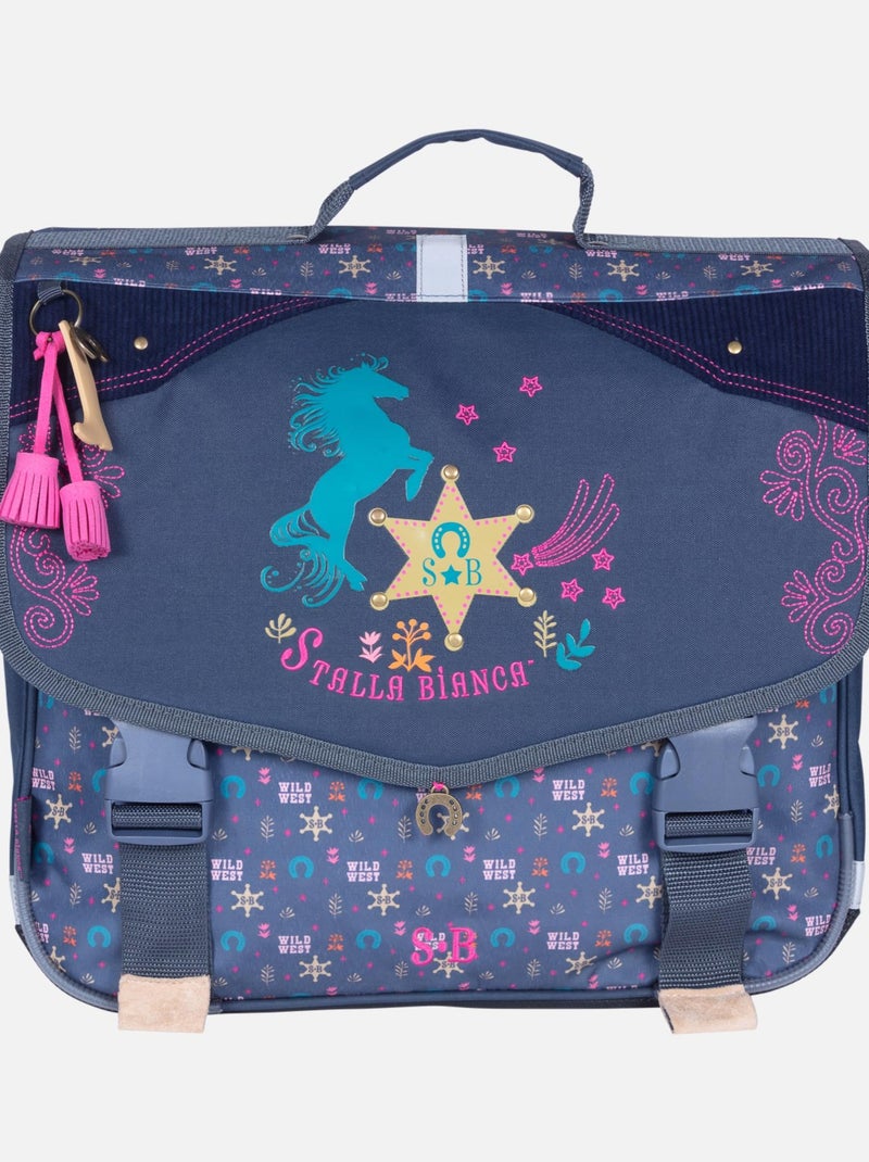 CARTABLE 38CM STALLA BIANCA WESTERN Bleu marine - Kiabi