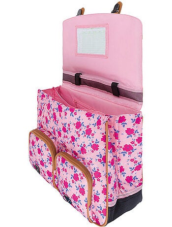 Cartable 41 cm Tann's Aurore Jardin secret, motif fleurs rose