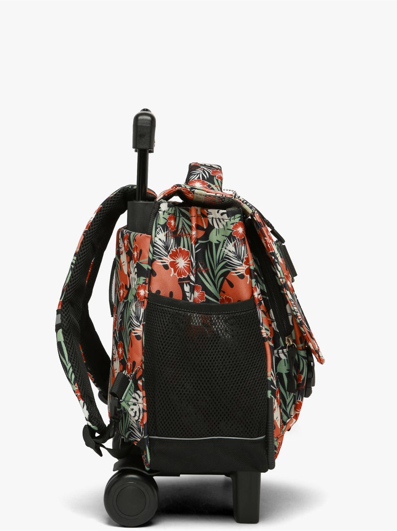 Cartable À Roulettes 2 Compartiments Futur Cameleon Polyester Recycle Noir Orange clair Blanc - Kiabi