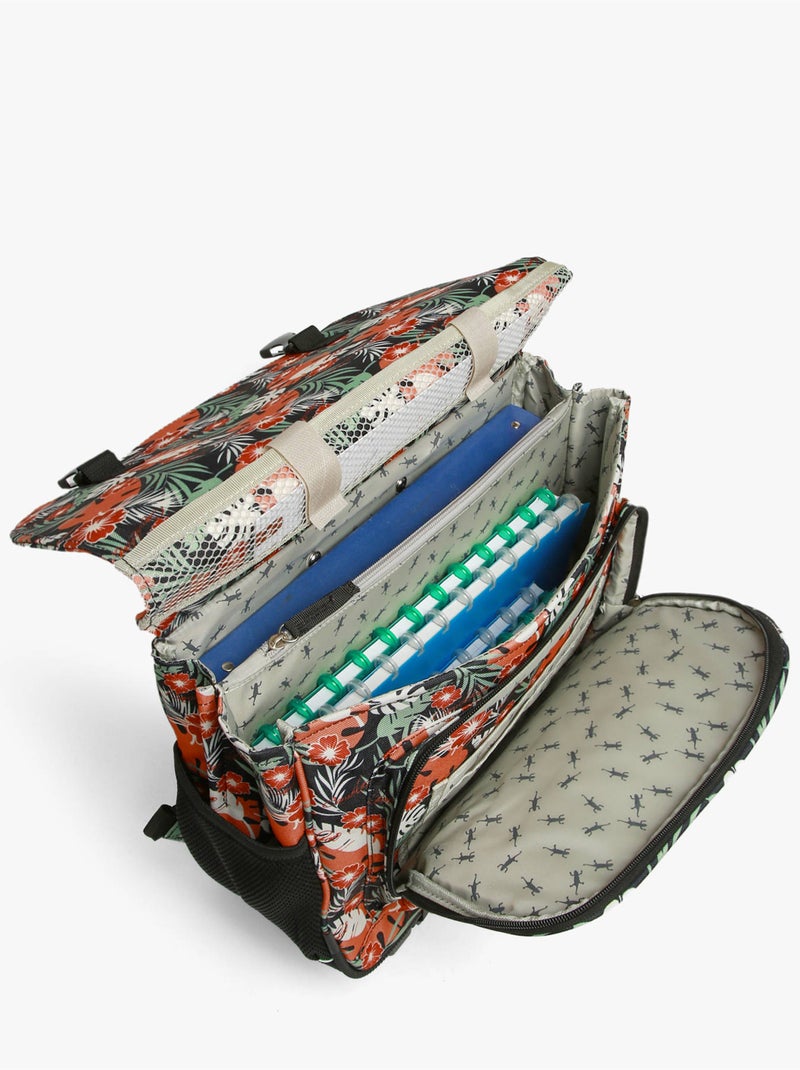 Cartable À Roulettes 2 Compartiments Futur Cameleon Polyester Recycle Noir Orange clair Blanc - Kiabi