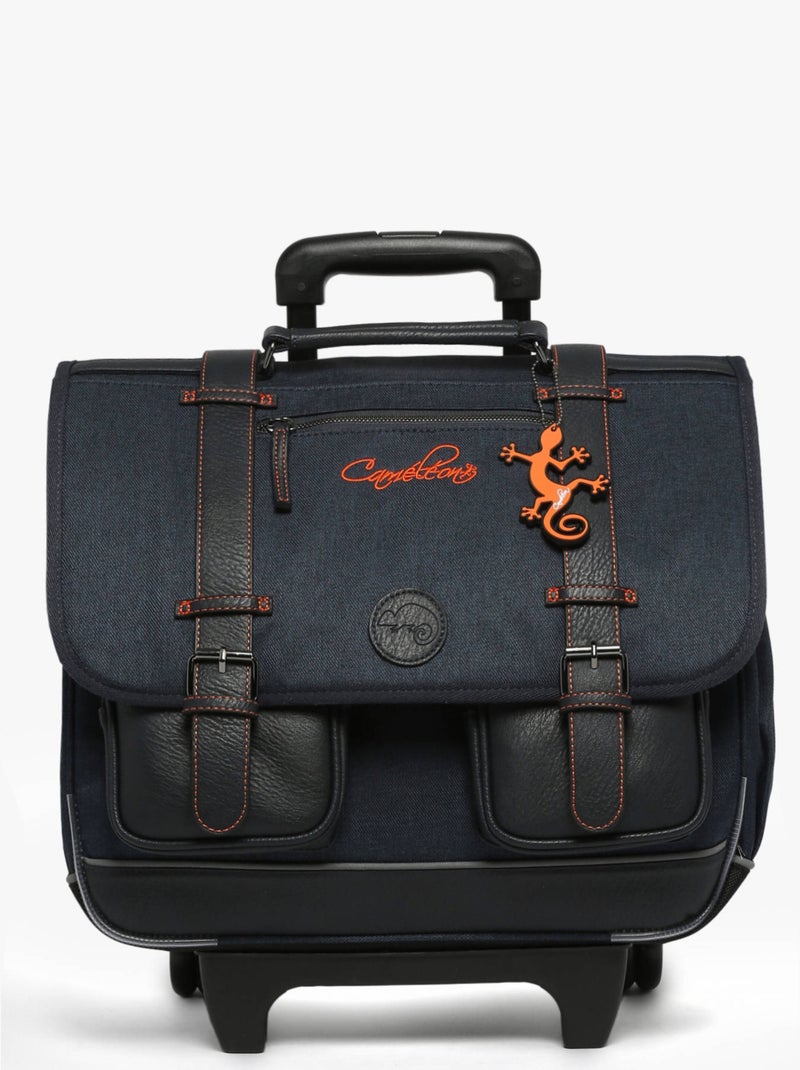 Cartable À Roulettes 3 Compartiments Cameleon Blanc Orange clair - Kiabi