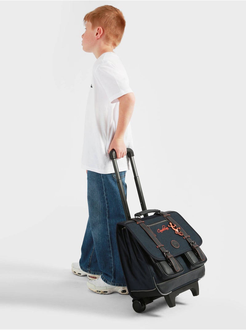 Cartable À Roulettes 3 Compartiments Cameleon Blanc Orange clair - Kiabi