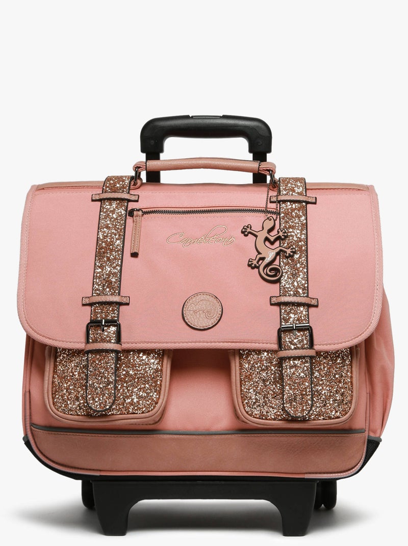 Cartable À Roulettes 3 Compartiments Cameleon Rose bonbon - Kiabi