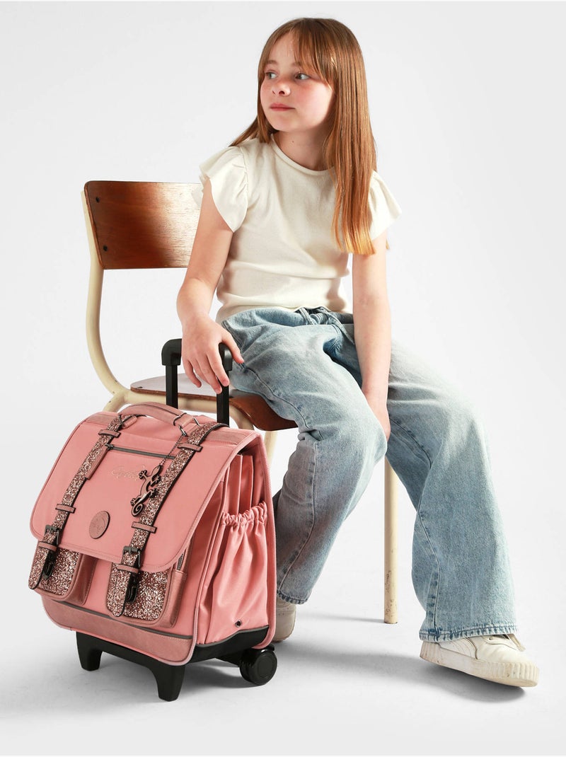 Cartable À Roulettes 3 Compartiments Cameleon Rose bonbon - Kiabi