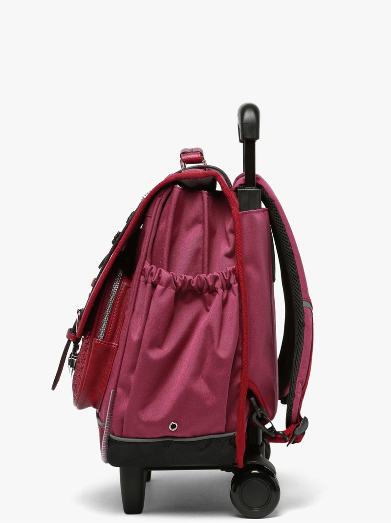 Cartable À Roulettes 3 Compartiments Cameleon Rouge cerise - Kiabi