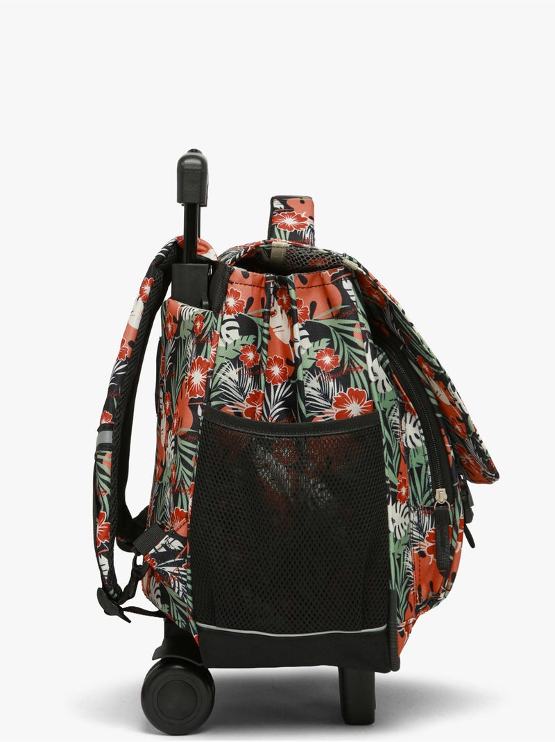 Cartable À Roulettes 3 Compartiments Futur Cameleon Polyester Recycle Noir Orange clair Blanc - Kiabi