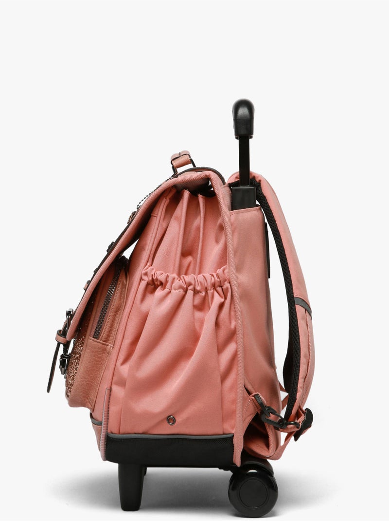 Cartable À Roulettes 3 Compartiments Vintage Fantasy Cameleon Rose bonbon - Kiabi