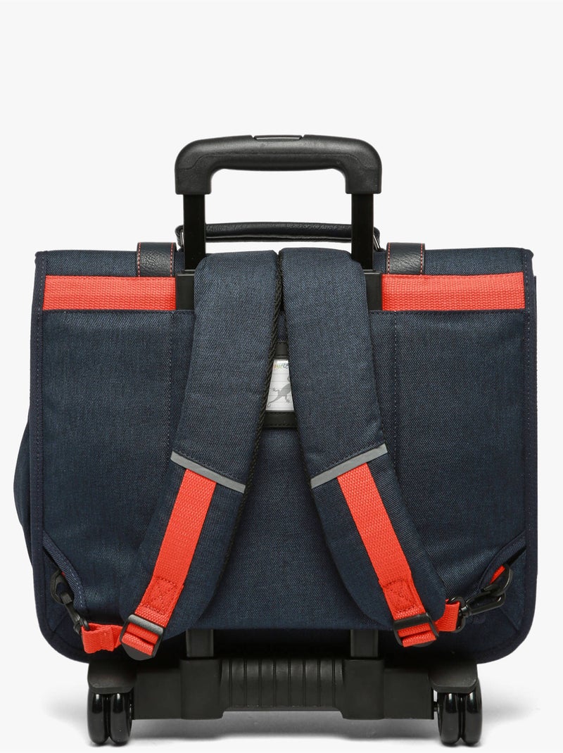 Cartable À Roulettes 3 Compartiments Vintage Urban Cameleon Blanc Orange clair - Kiabi