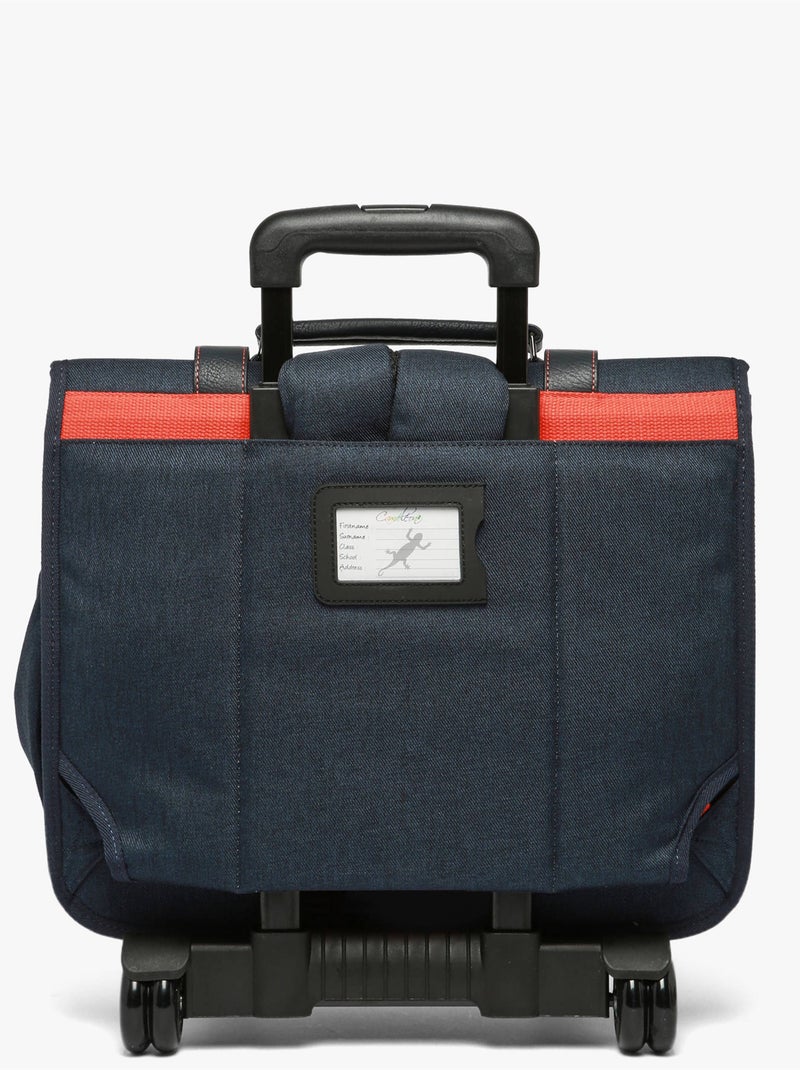 Cartable À Roulettes 3 Compartiments Vintage Urban Cameleon Blanc Orange clair - Kiabi