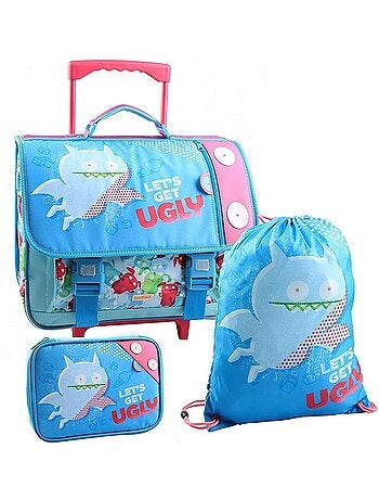 Cartable à roulettes 3 pièces motif Ice-Bat tissu imperméable UGLYDOLLS