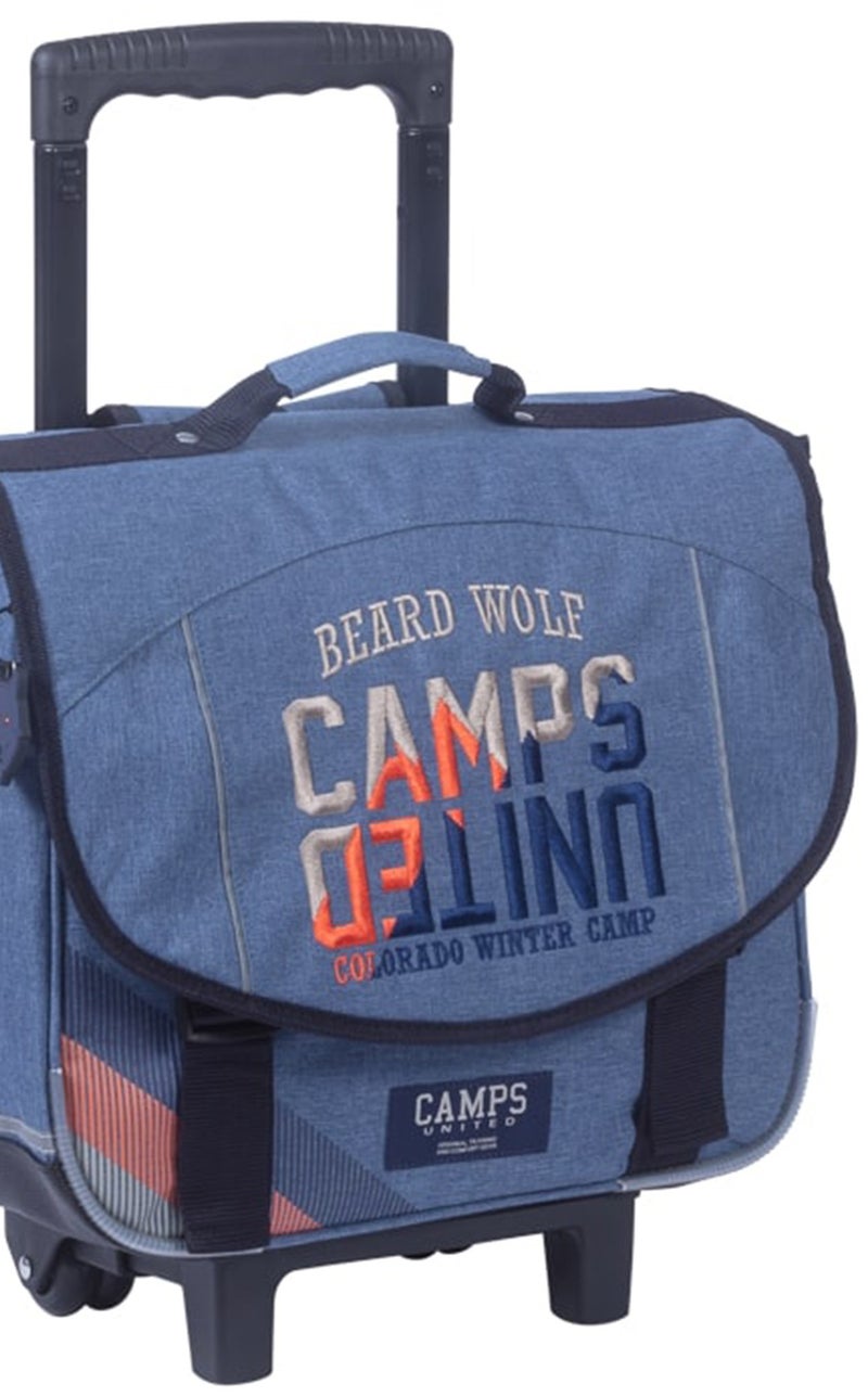 Cartable A Roulettes 38 Cm Camps Beard Wolf Bleu - Kiabi