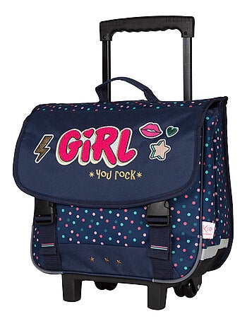Cartable à roulettes 38 cm fille KIP Girl You Rock