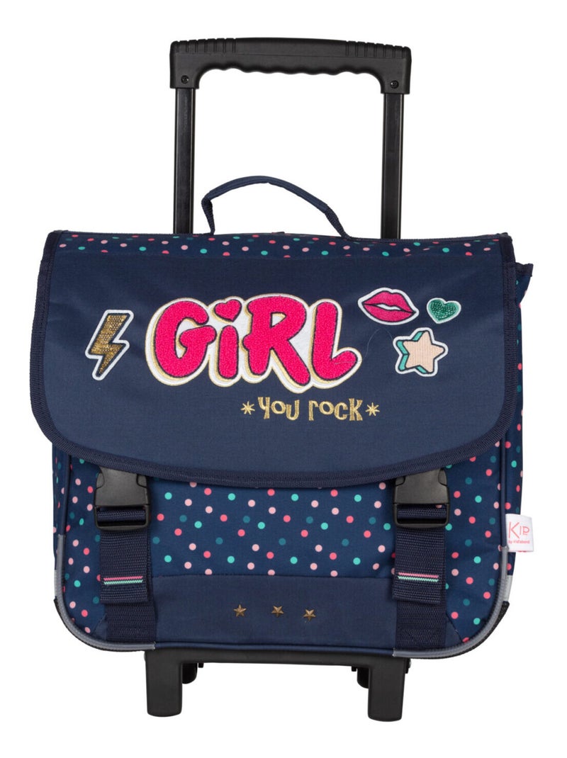 Cartable à roulettes 38 cm KIP GIRL YOU ROCK Marine/Multicolore - Kiabi