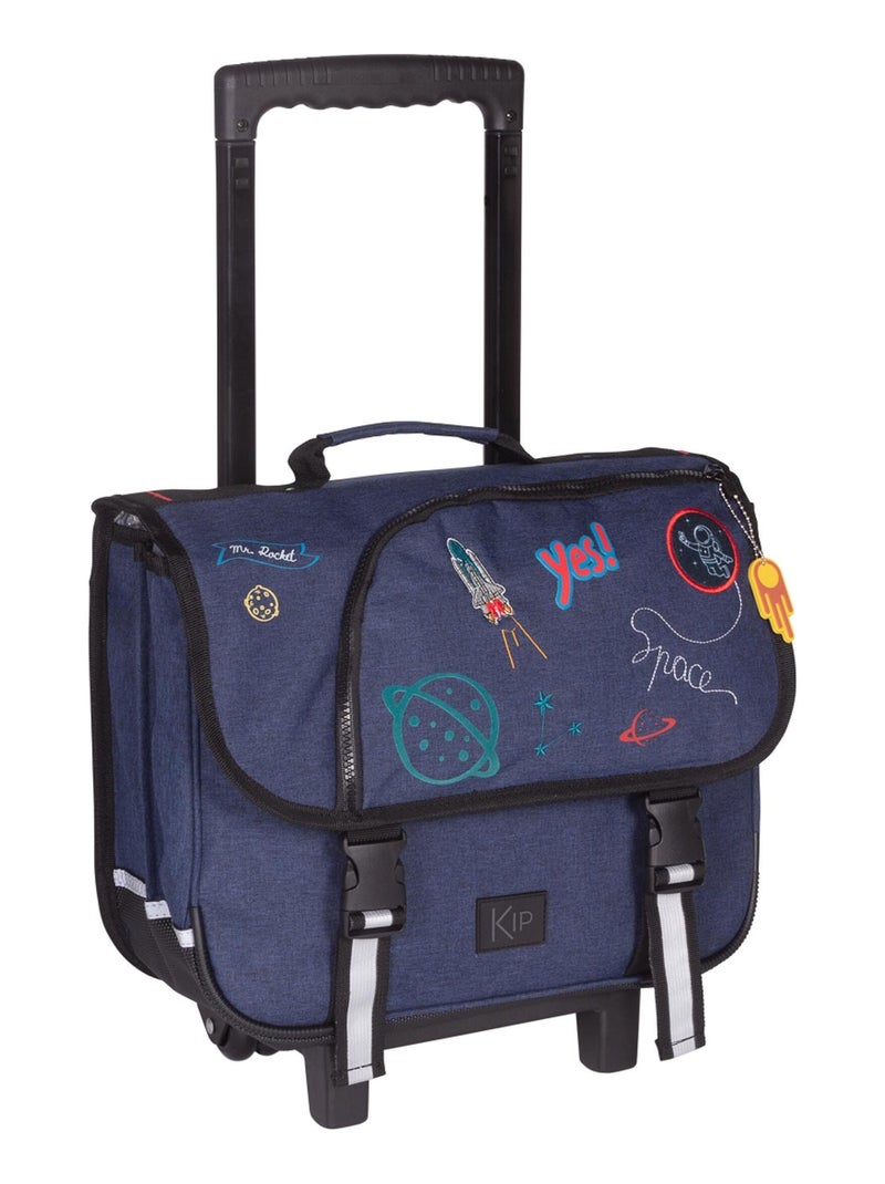 CARTABLE A ROULETTES 38 CM KIP MR ROCKET Bleu - Kiabi