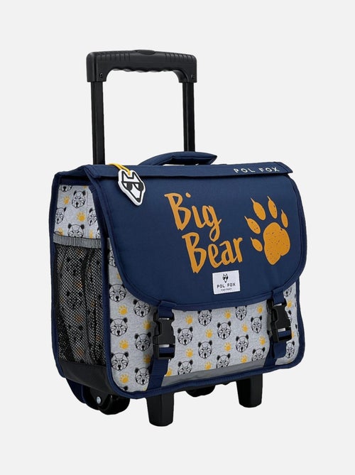 Cartable à roulettes 38 cm POL FOX bleu motif Big Bear - Kiabi