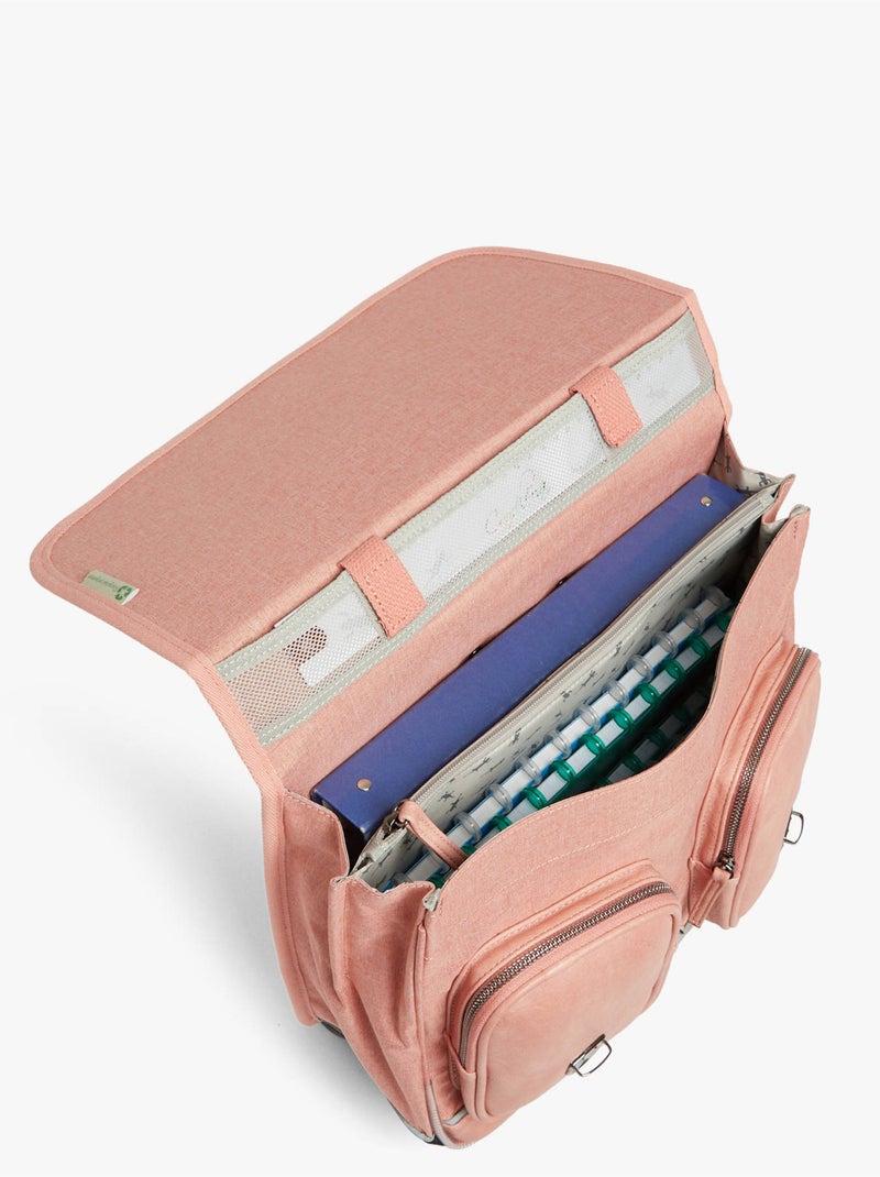 Cartable à roulettes 38cm Caméléon Vintage avec 2 compartiments - CP/CE1/CE2 Rose parme - Kiabi