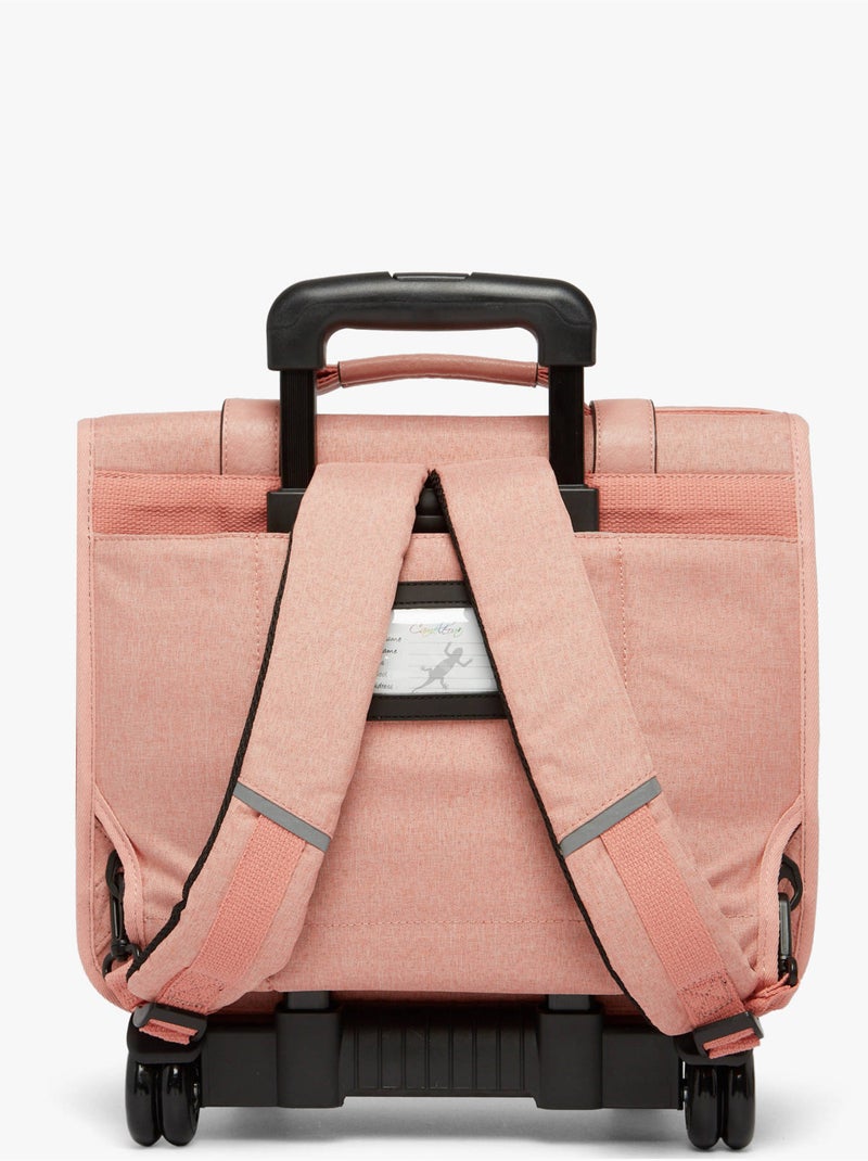 Cartable à roulettes 38cm Caméléon Vintage avec 2 compartiments - CP/CE1/CE2 Rose parme - Kiabi