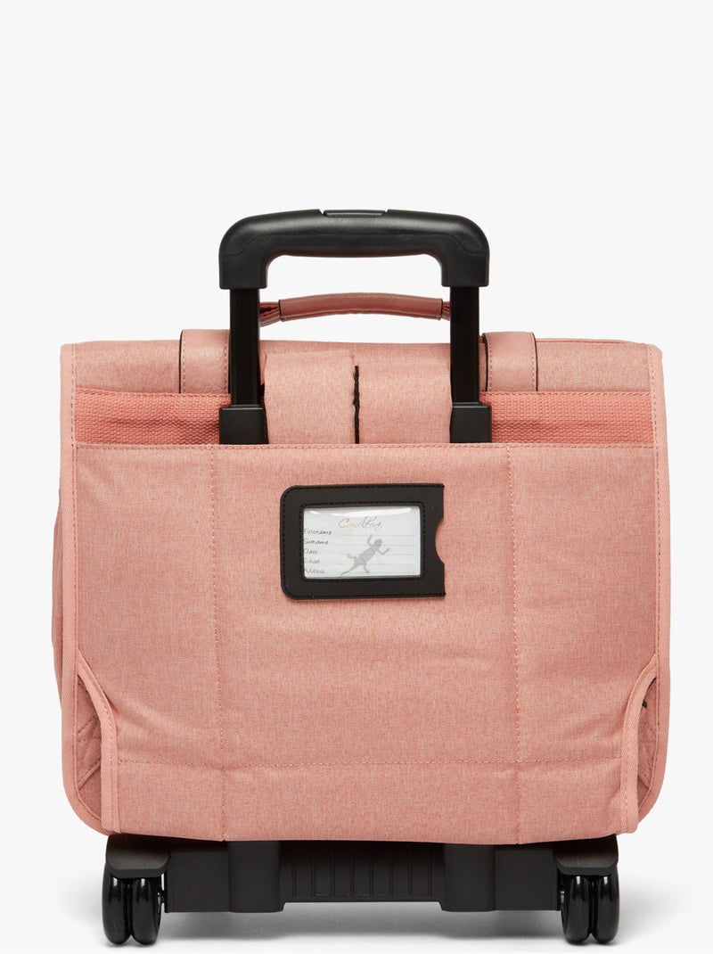 Cartable à roulettes 38cm Caméléon Vintage avec 2 compartiments - CP/CE1/CE2 Rose parme - Kiabi
