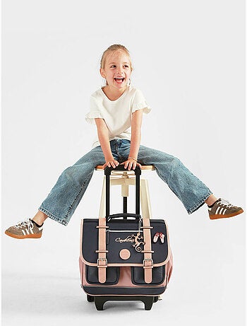 Cartable à roulettes 38cm Caméléon Vintage Fantasy avec 2 compartiments - CP/CE1/CE2