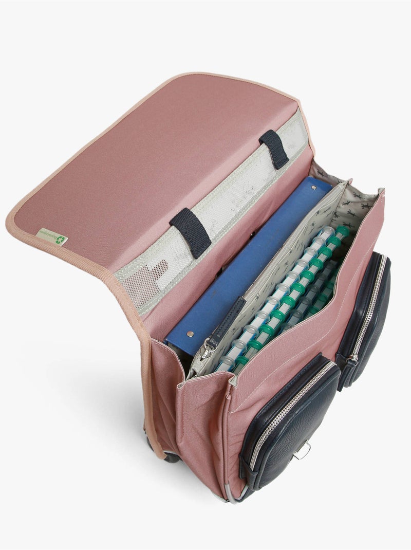 Cartable à roulettes 38cm Caméléon Vintage Fantasy avec 2 compartiments - CP/CE1/CE2 Bleu Rose Bleu - Kiabi