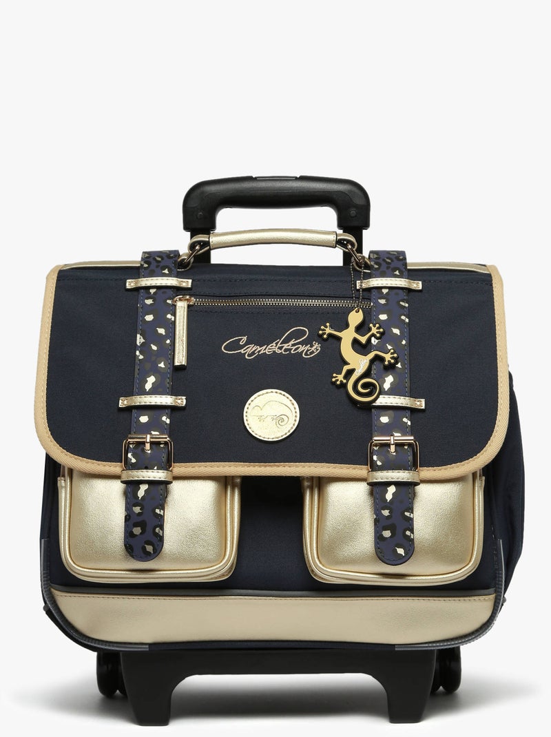 Cartable à roulettes 38cm Caméléon Vintage Fantasy avec 2 compartiments - CP/CE1/CE2 Noir Jaune - Kiabi