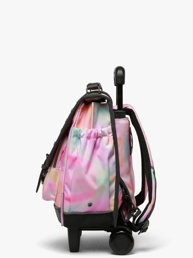 Cartable à roulettes 38cm Caméléon Vintage Fantasy avec 2 compartiments - CP/CE1/CE2 Rose pâle - Kiabi