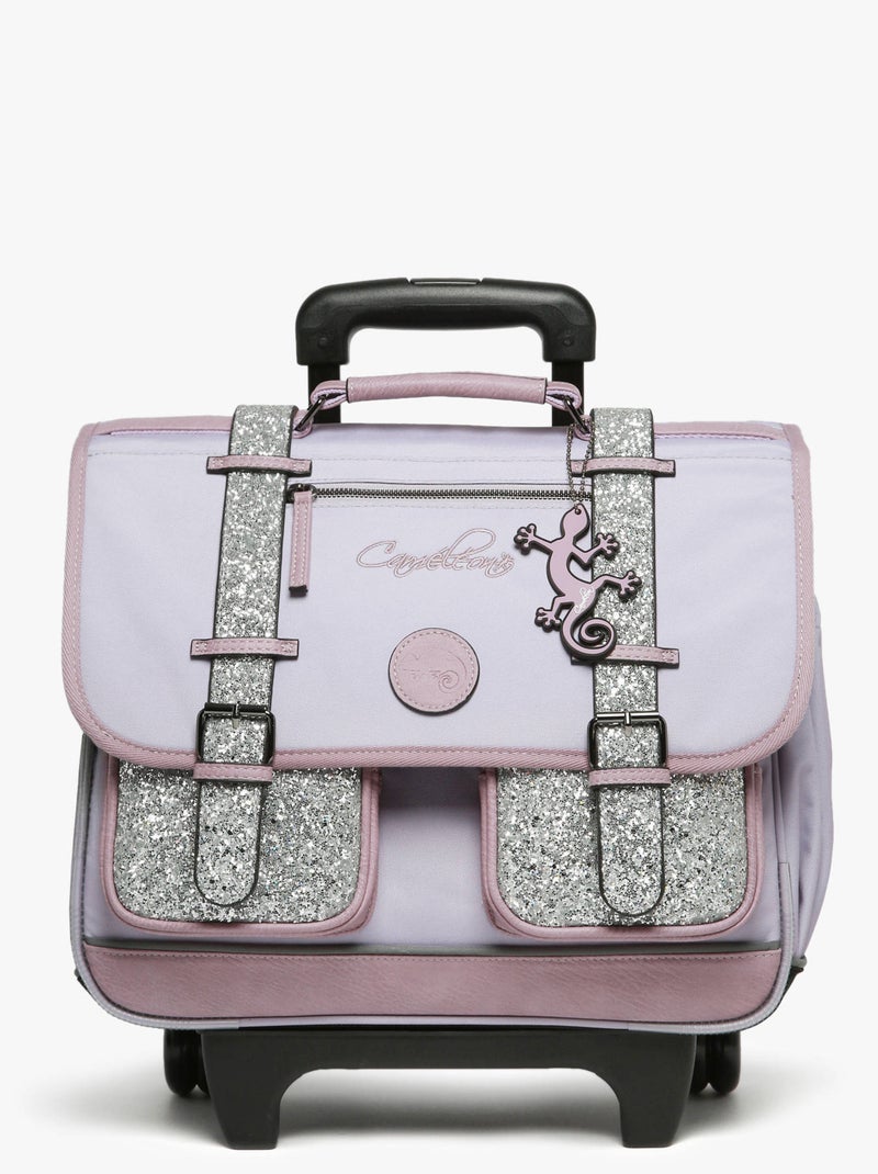 Cartable à roulettes 38cm Caméléon Vintage Fantasy avec 2 compartiments - CP/CE1/CE2 Violet clair - Kiabi