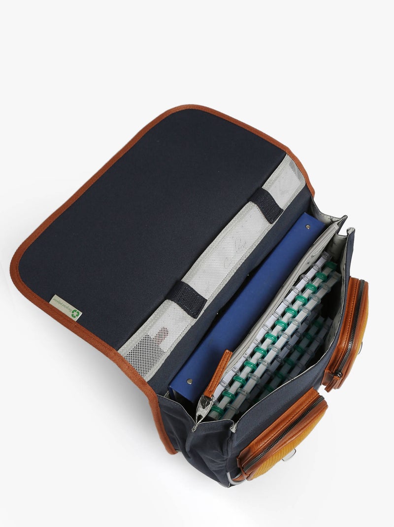 Cartable à roulettes 38cm Caméléon Vintage Urban avec 2 compartiments - CP/CE1/CE2 Bleu Marron Bleu - Kiabi