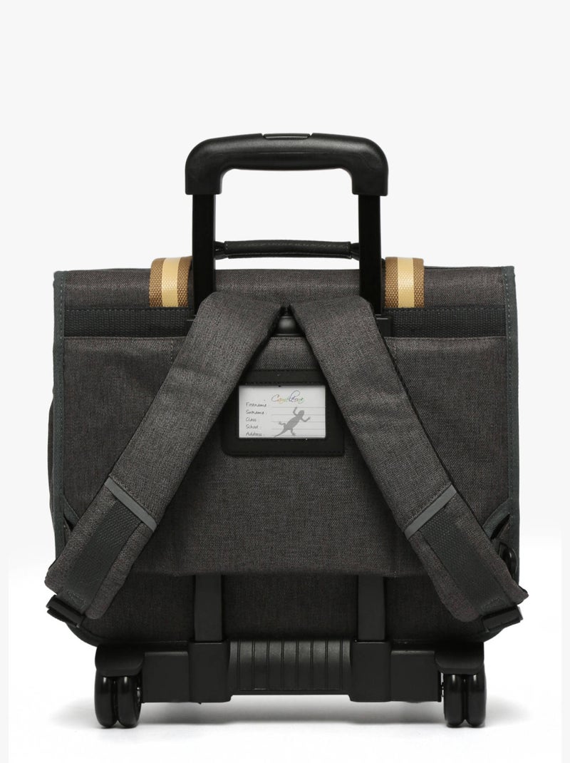 Cartable à roulettes 38cm Caméléon Vintage Urban avec 2 compartiments - CP/CE1/CE2 Gris Noir - Kiabi