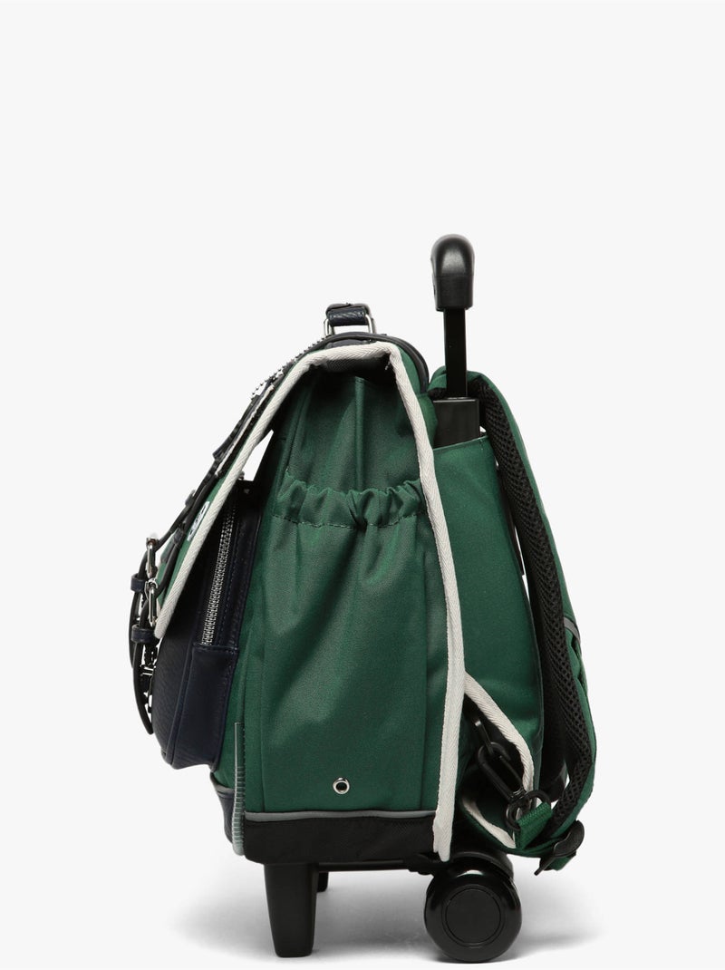 Cartable à roulettes 38cm Caméléon Vintage Urban avec 2 compartiments - CP/CE1/CE2 Vert bouteille - Kiabi
