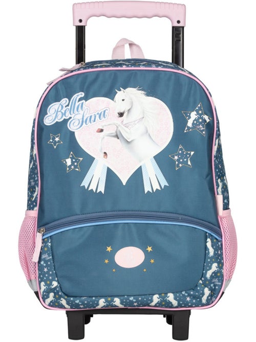 Cartable à roulettes 4 roues étoilé cheval 'Bella Sara' – 43 cm - Kiabi