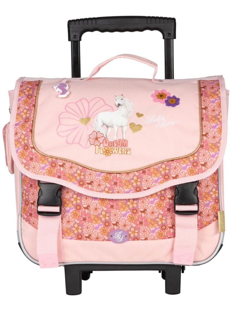 Cartable à roulettes BELLA SARA DREAM FLOWERS Rose - Kiabi
