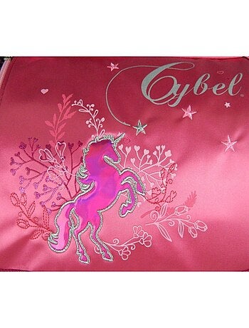 Cartable à roulettes Cybel Cheval Licorne 38cm Rose