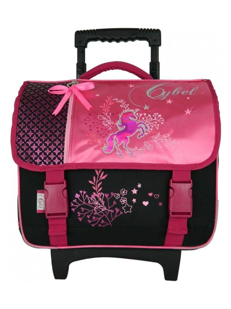 Cartable à roulettes Cybel Cheval Licorne 38cm Rose Rose - Kiabi