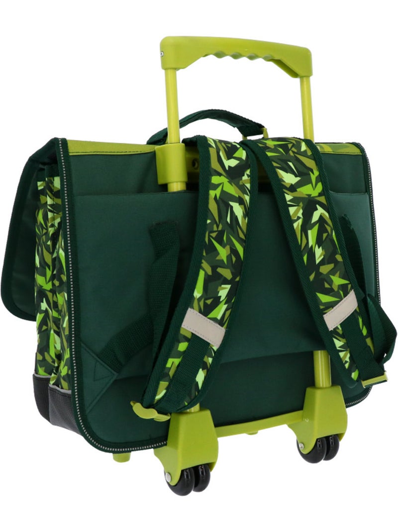 Cartable à Roulettes Dinosaure ROARR 41 CM - Trolley Scolaire Enfant Vert - Kiabi