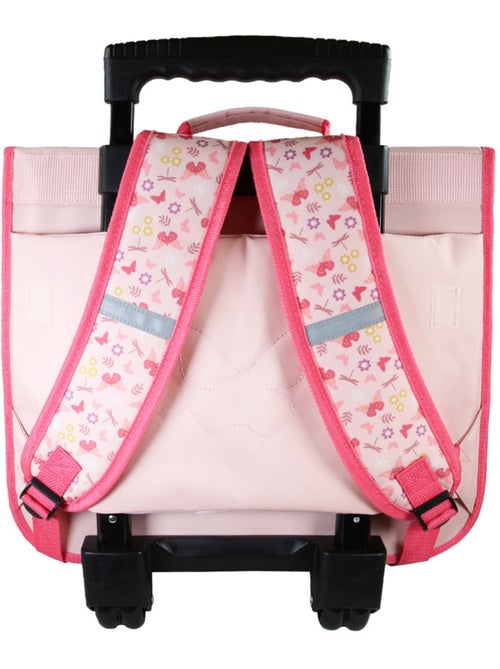 Cartable à roulettes fille 38 cm 2 compartiments BELLA SARRA rose - Kiabi