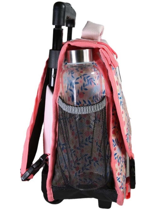 Cartable à roulettes fille 38 cm réversible 2 compartiments POL FOX Happy Blush rose motif fleur - Kiabi Cartable à roulettes fille 38 cm réversible 2 compartiments POL FOX Happy Blush rose motif fleur - Kiabi