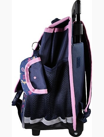 Cartable à roulettes fille 38 cm STALLA BIANCA Cow Girl bleu