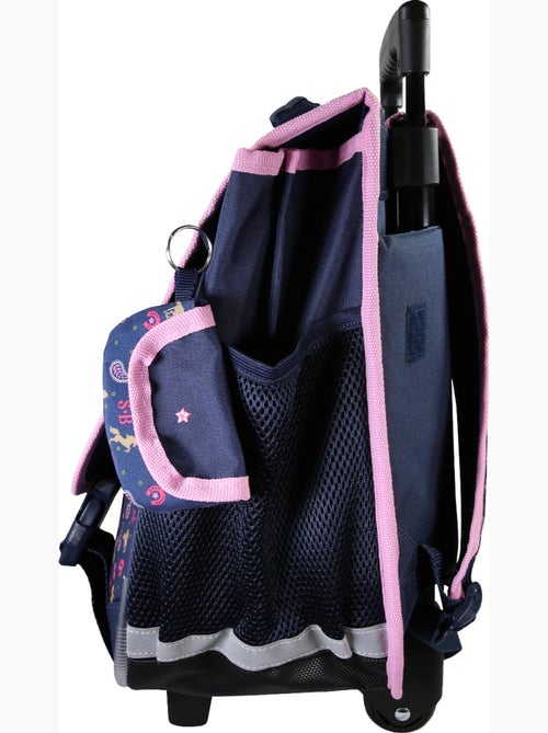 Cartable à roulettes fille 38 cm STALLA BIANCA Cow Girl bleu - Kiabi