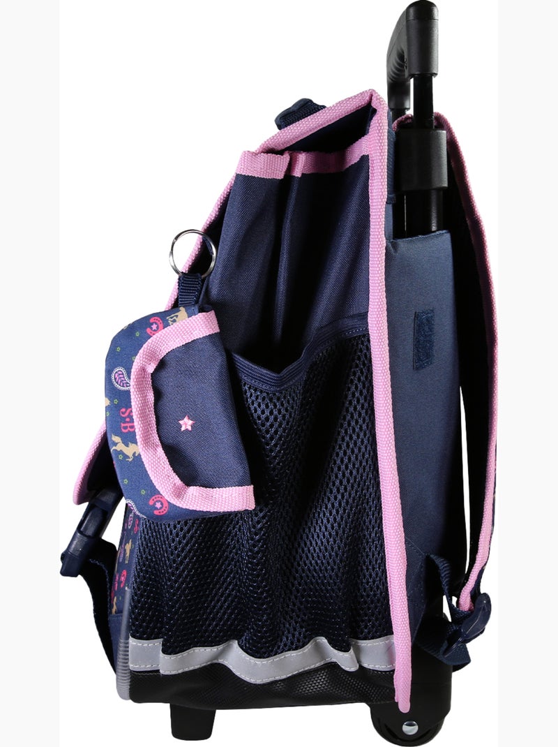 Cartable à roulettes fille 38 cm STALLA BIANCA Cow Girl bleu Bleu - Kiabi