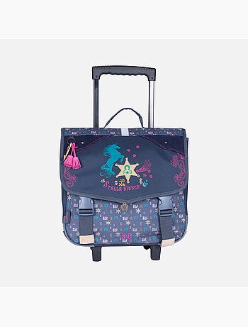 Cartable à roulettes fille 38 cm STALLA BIANCA Western bleu