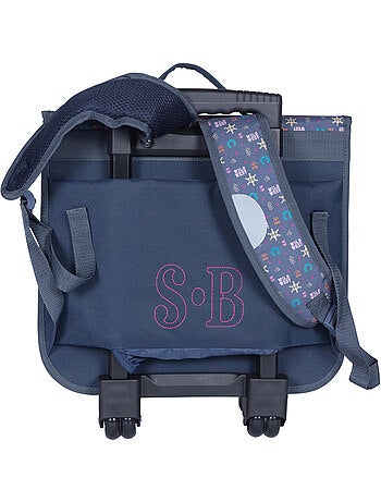 Cartable à roulettes fille 38 cm STALLA BIANCA Western bleu