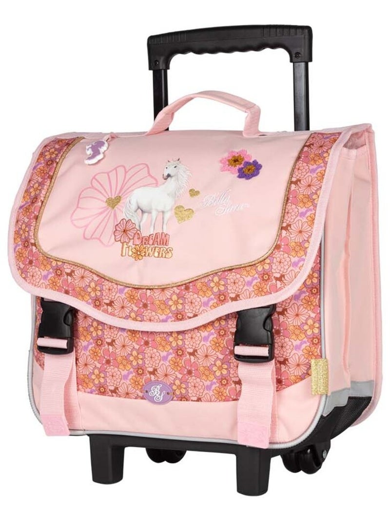 Cartable à roulettes fille BELLA SARA Dream Flowers Rose - Kiabi